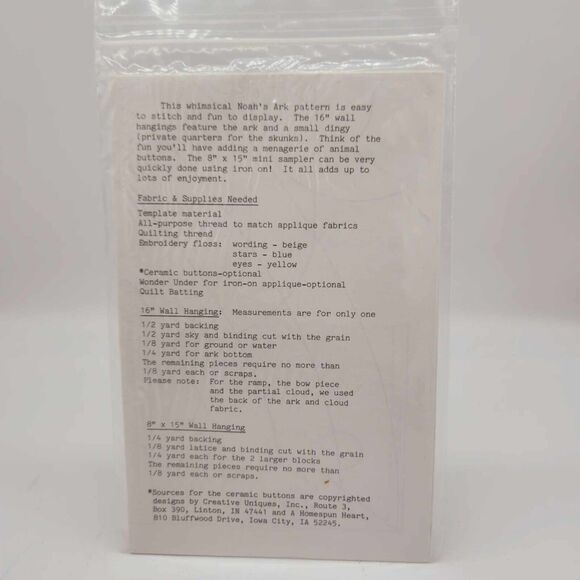 Wild Goose Chase 40 Days & 40 Nights Noah's Ark Wall Hanging Quilt Pattern 118 - Picture 3 of 4